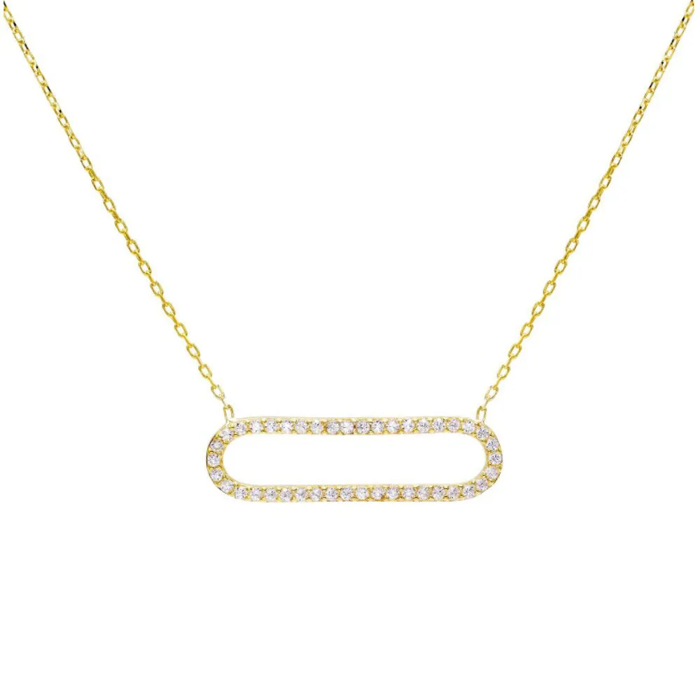 LAURA P. Κολιέ Vintage 925 Ασήμι Επιχρυσωμένο με Ζιργκόν CL0060GB