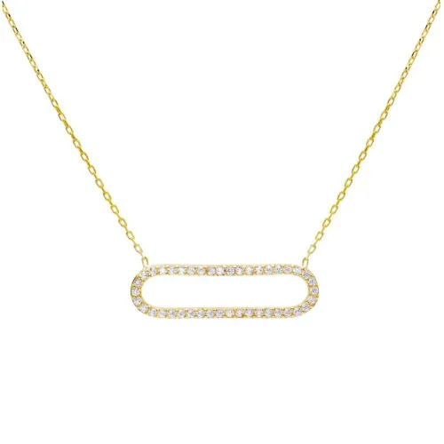 LAURA P. Κολιέ Vintage 925 Ασήμι Επιχρυσωμένο με Ζιργκόν CL0060GB