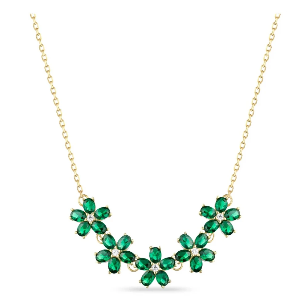 LAURA P. Κολιέ από 925 Ασήμι Επιχρυσωμένο με Ζιργκόν CL0111GV