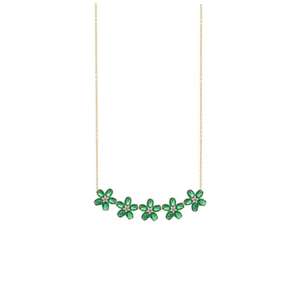 LAURA P. Κολιέ από 925 Ασήμι Επιχρυσωμένο με Ζιργκόν CL0111GV