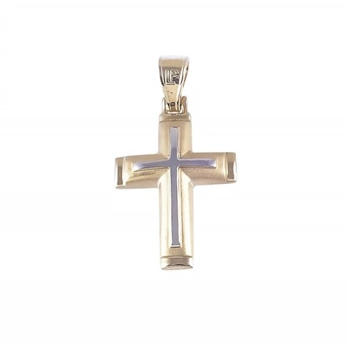 14K Χρυσός Δίχρωμος Σταυρός ST5064O