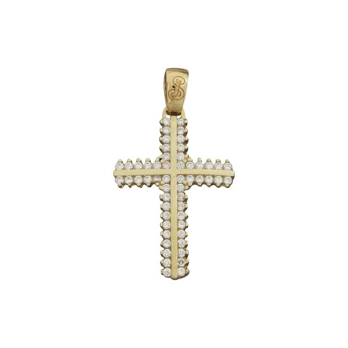 14K Χρυσός Σταυρός με Ζιργκόν S646040