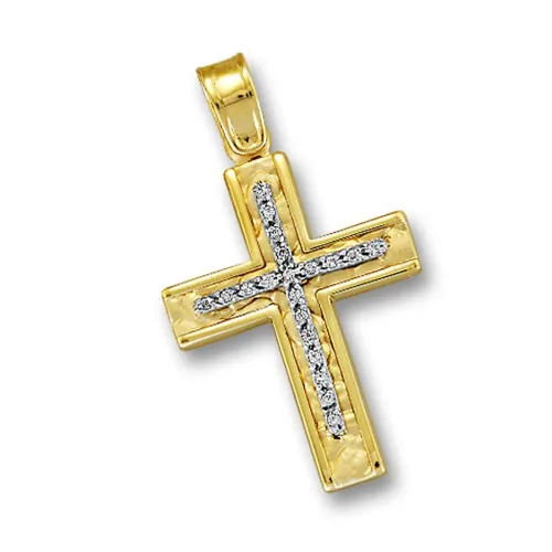 14K Χρυσός Σταυρός με Ζιργκόν AS1820B3