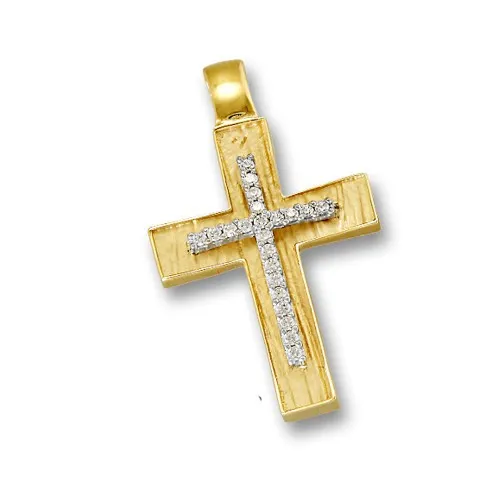 14K Χρυσός Σταυρός με Ζιργκόν AS4016B3