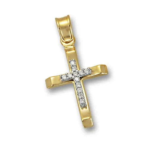 14K Χρυσός Σταυρός με Ζιργκόν AS4030B1