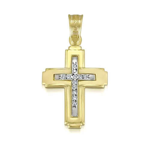14K Χρυσός Σταυρός με Ζιργκόν 1.1.1053