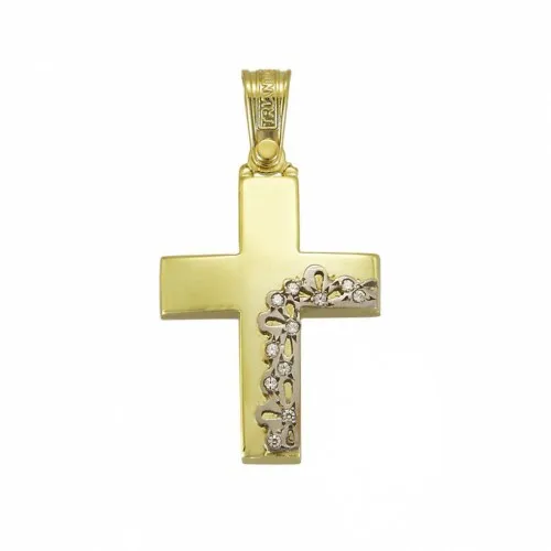 14k Χρυσός Σταυρός με Ζιργκόν  1.1.1263