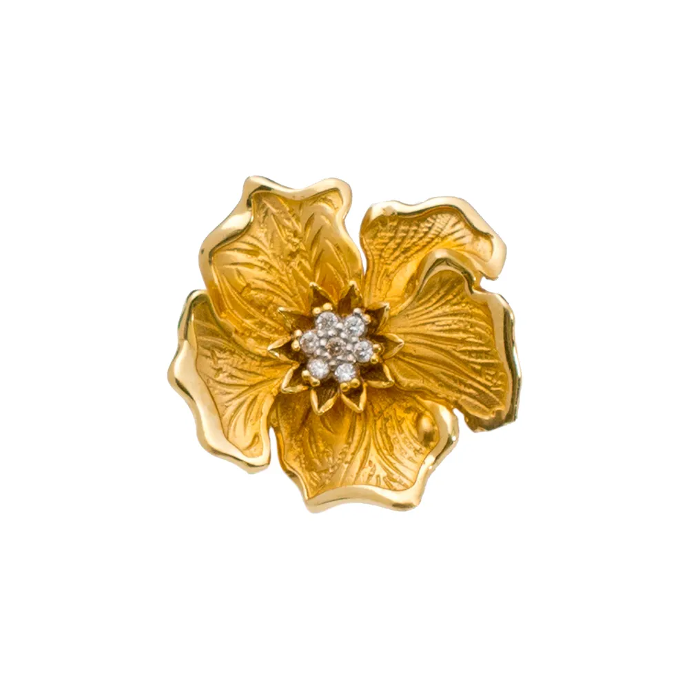 14K Χρυσό Δαχτυλίδι "Λουλούδι" με Ζιργκόν D005410