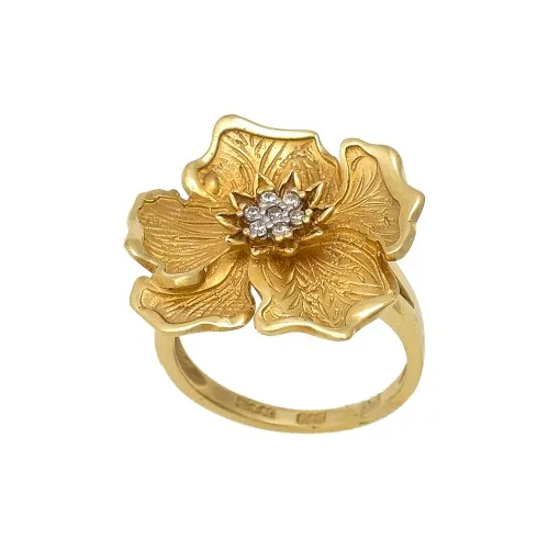 14K Χρυσό Δαχτυλίδι "Λουλούδι" με Ζιργκόν D005410