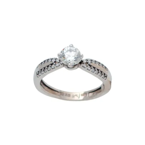 14K Λευκόχρυσο Δαχτυλίδι με Ζιργκόν D042159