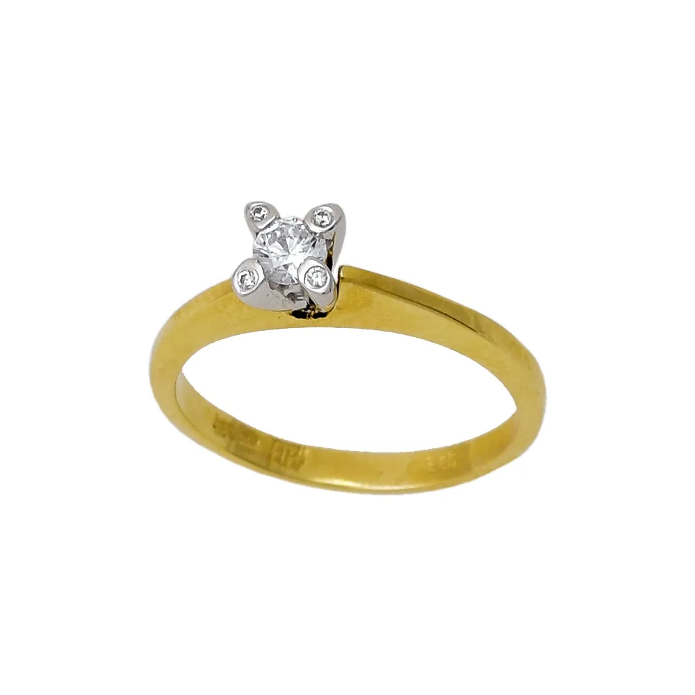 14K Χρυσό Μονόπετρο Δαχτυλίδι με Ζιργκόν D052330