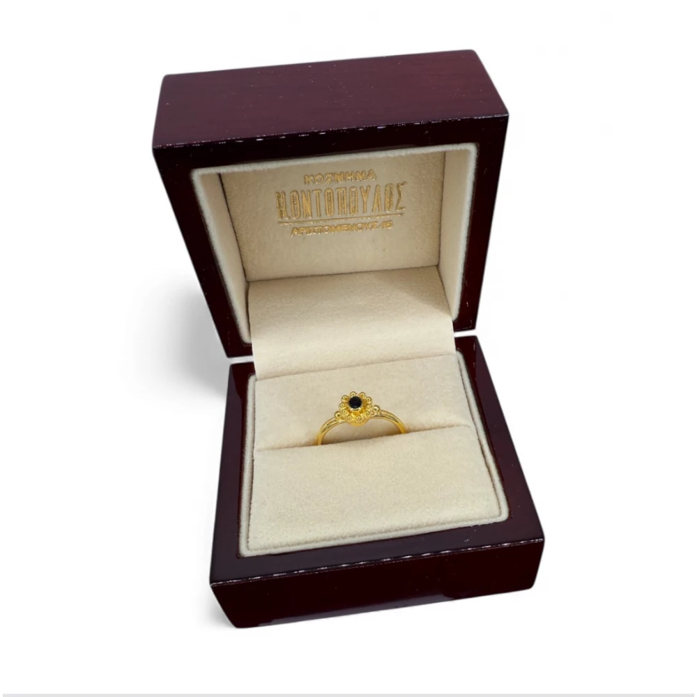 18K Χρυσό Χειροποίητο Δαχτυλίδι με Ζαφείρι D1020ZF023