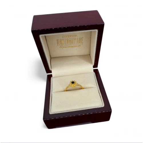 18K Χρυσό Χειροποίητο Δαχτυλίδι με Ζαφείρι D1020ZF023