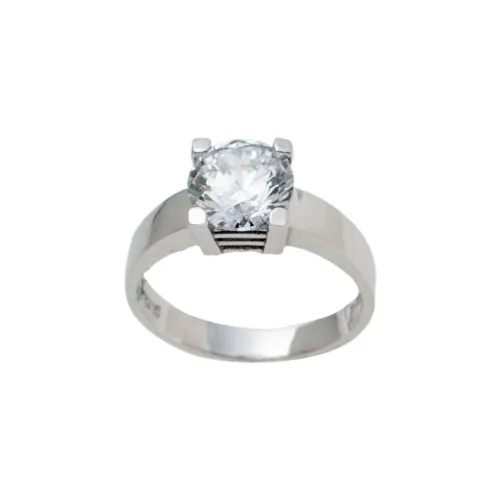 14K Λευκόχρυσο Δαχτυλίδι με Ζιργκόν D118A40