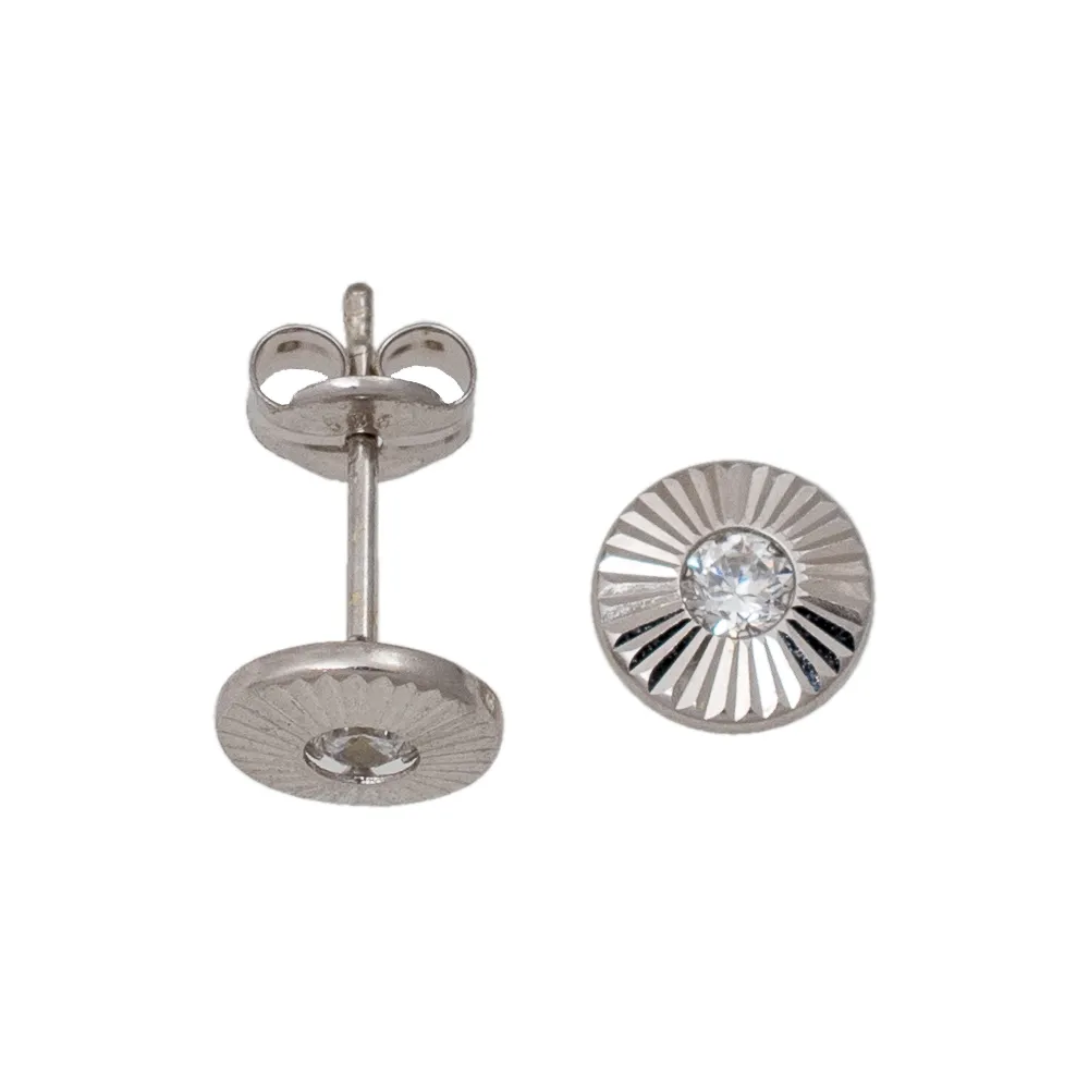14K Λευκόχρυσα Σκουλαρίκια με Ζιργκόν D262AG