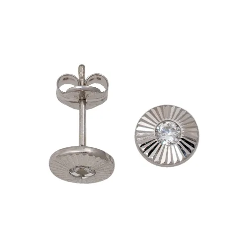 14K Λευκόχρυσα Σκουλαρίκια με Ζιργκόν D262AG