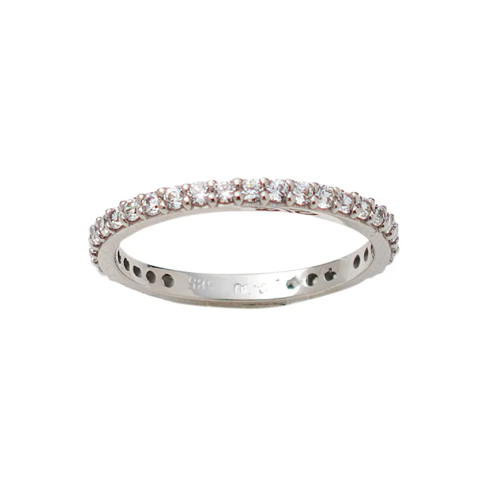 14K Λευκόχρυσο Δαχτυλίδι Ολόβερο με Ζιργκόν 3064Λ1