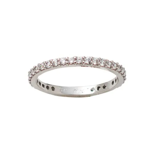 14K Λευκόχρυσο Δαχτυλίδι Ολόβερο με Ζιργκόν 3064Λ1