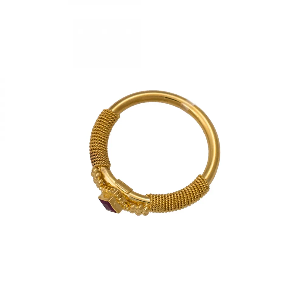 18K Χρυσό Δαχτυλίδι Χειροποίητο με Ρουμπίνι D51DM