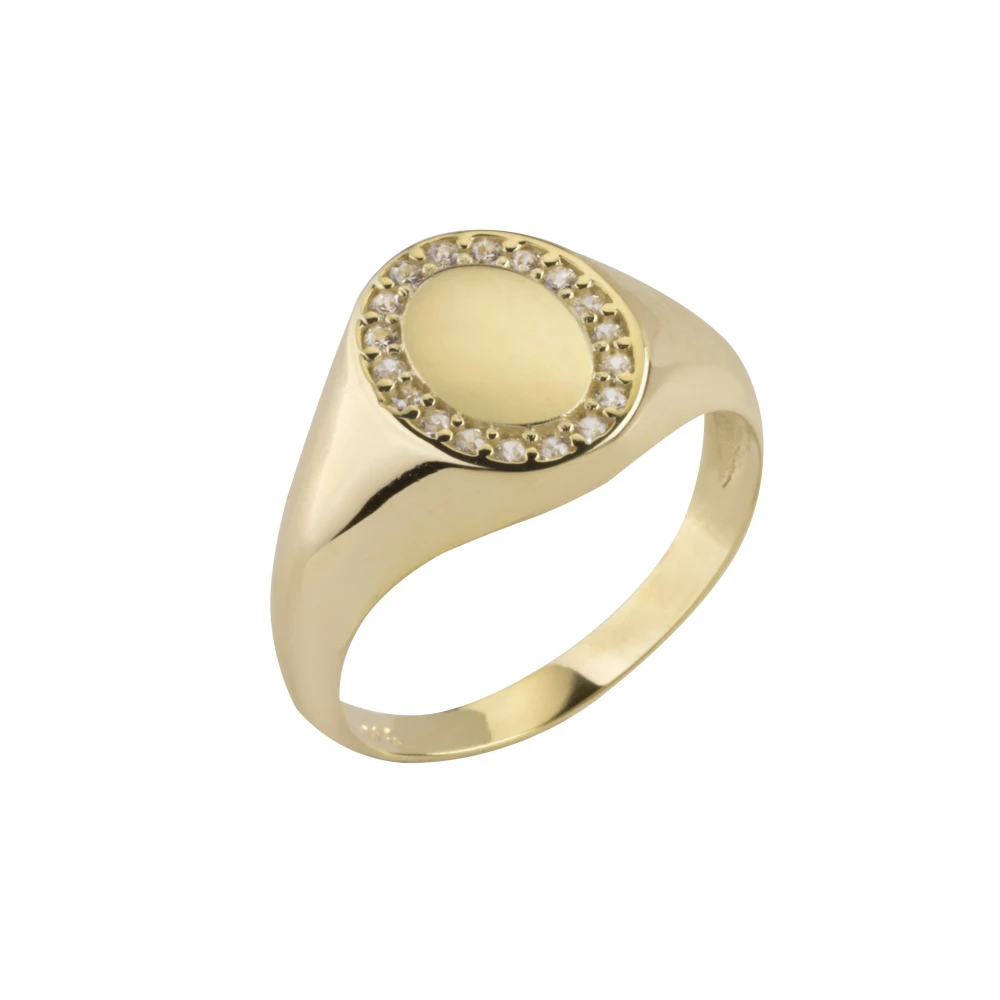 14K Χρυσό Δαχτυλίδι Σεβαλιέ με Ζιργόν DC10BP