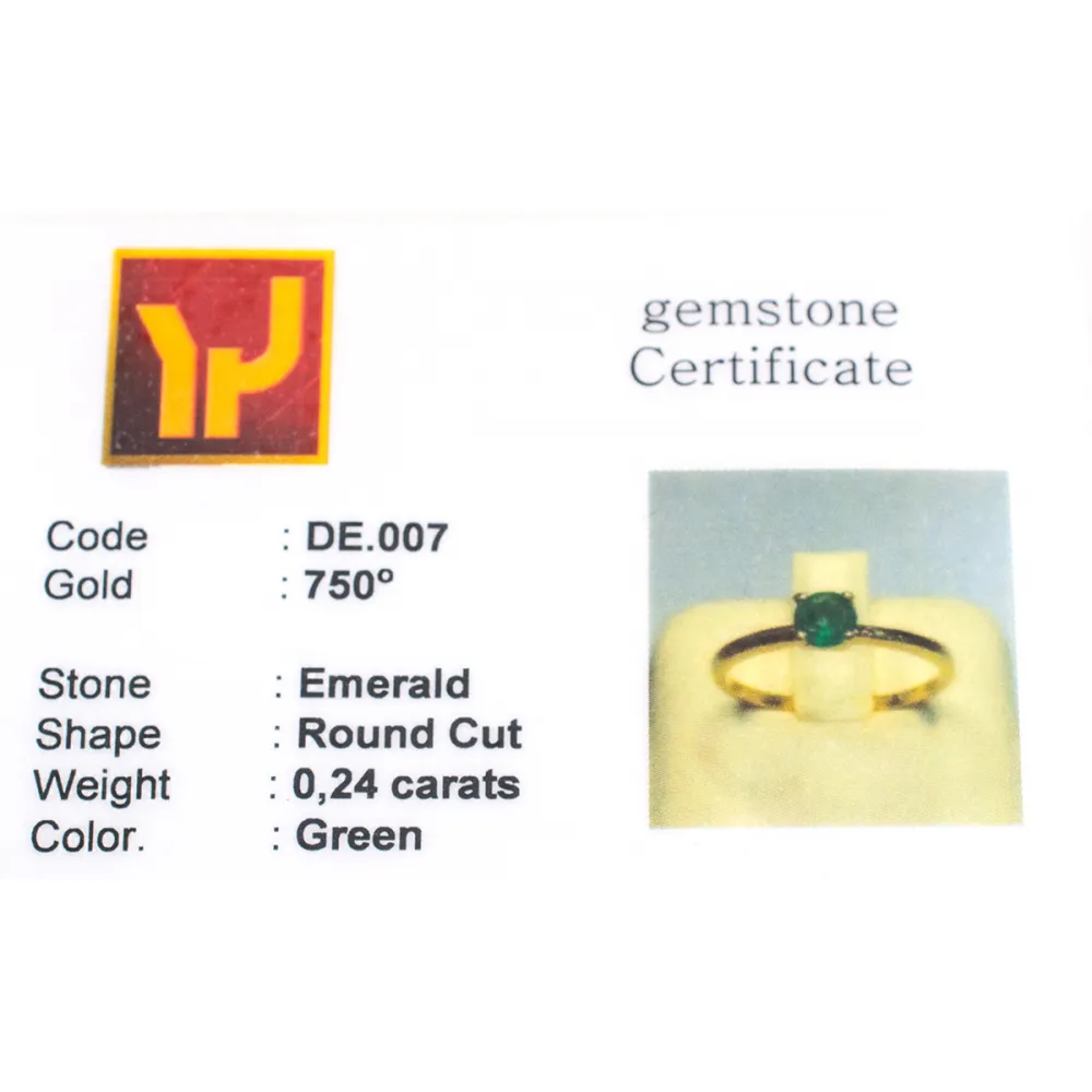 18K Χρυσό Δαχτυλίδι με Σμαράγδι DE00007