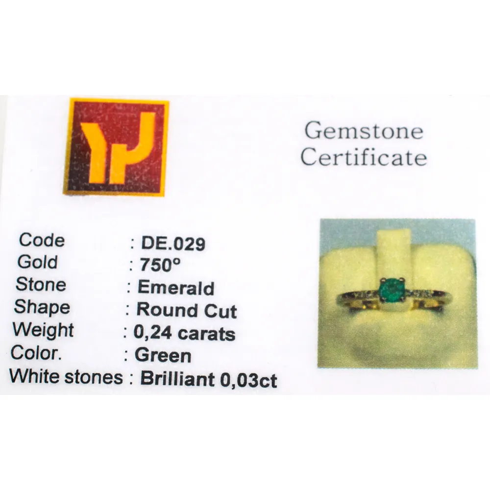 18K Χρυσό Δαχτυλίδι με Σμαράγδι & Διαμάντια DE00029