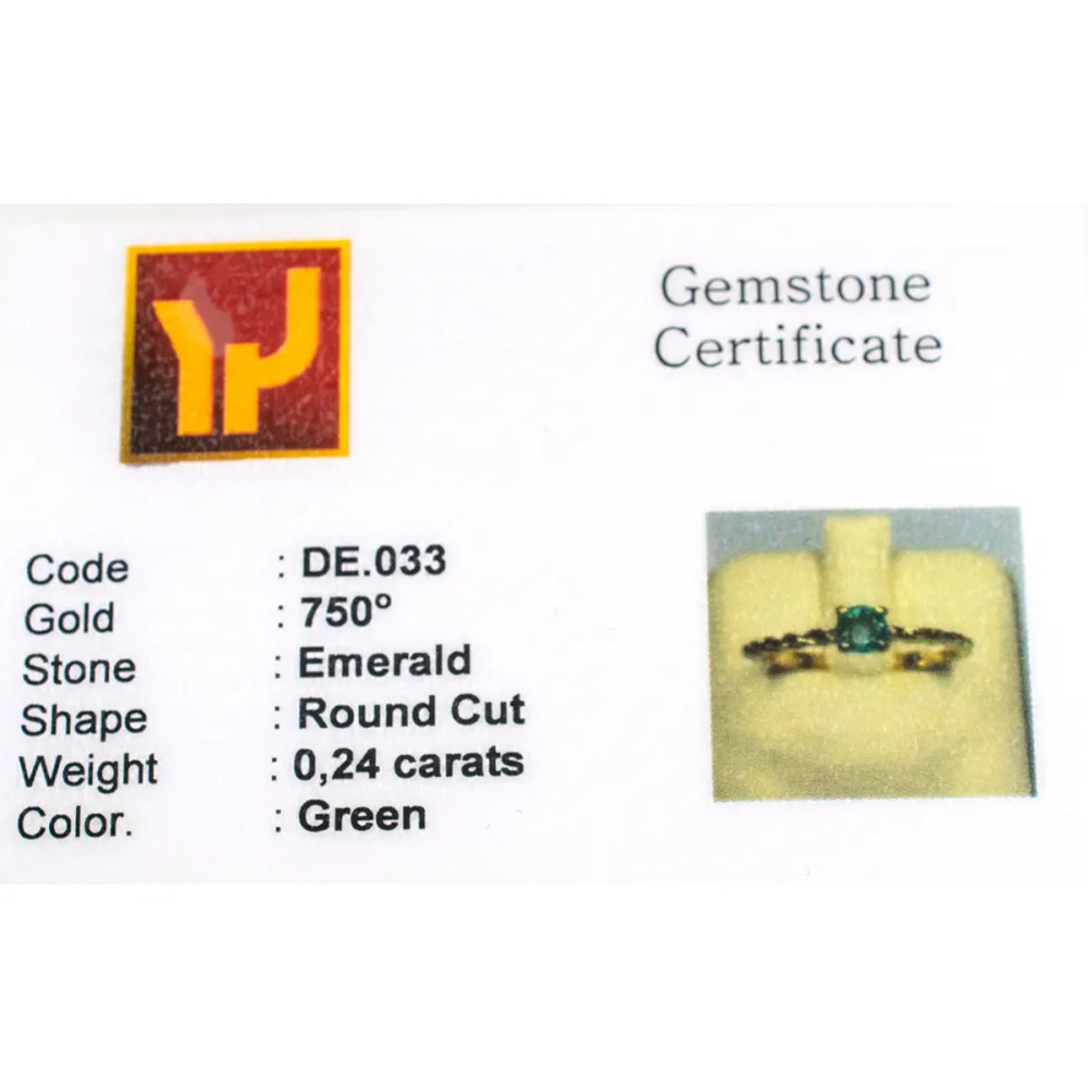 18K Χρυσό Δαχτυλίδι με Σμαράγδι DE00033