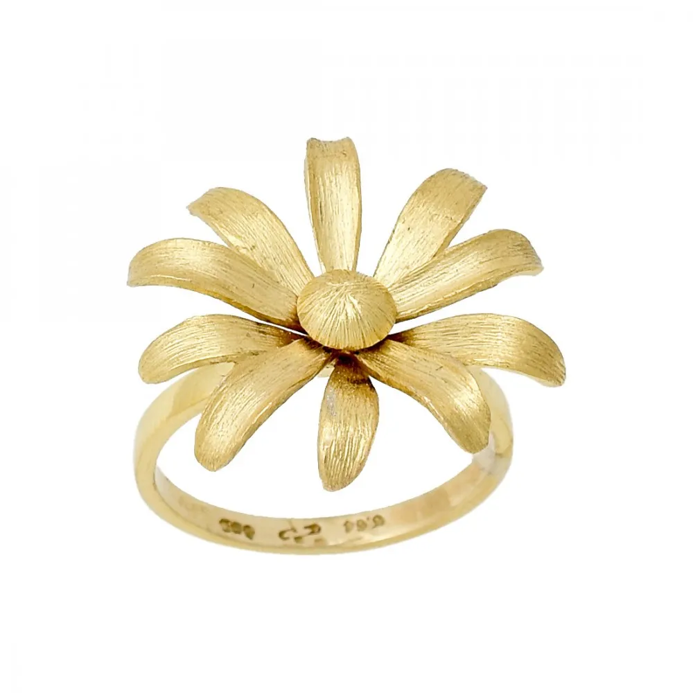 14K Χρυσό Χειροποίητο Δαχτυλίδι Λουλούδι DF444