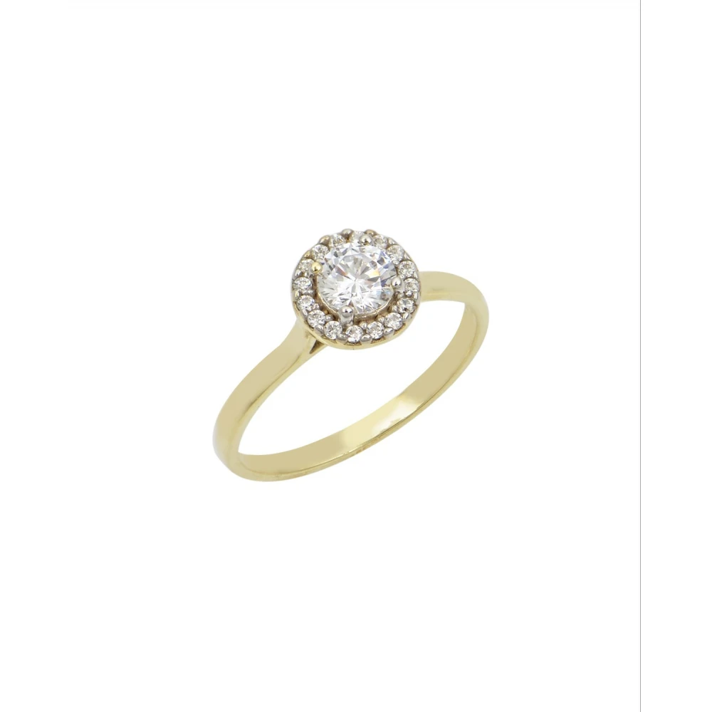 18Κ Χρυσό Δαχτυλίδι με Τοπάζι και Ζιργκόν DF742FV