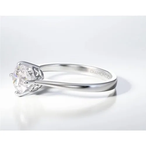 18Κ Λευκόχρυσο Μονόπετρο Δαxτυλίδι Αρραβώνων με Διαμάντι ENG070