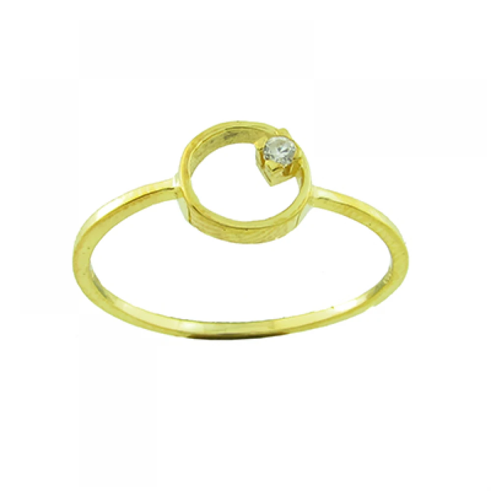 14K Χρυσό Μονόπετρο Δαχτυλίδι με Ζiργκόν DK082GL