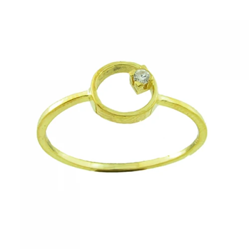 14K Χρυσό Μονόπετρο Δαχτυλίδι με Ζiργκόν DK082GL