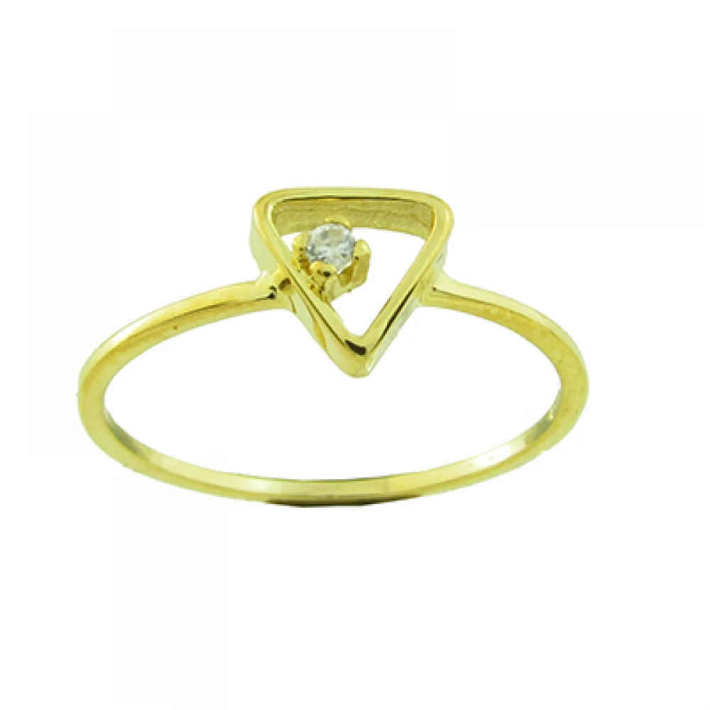 14K Χρυσό Μονόπετρο Δαχτυλίδι με Ζiργκόν DK091GL