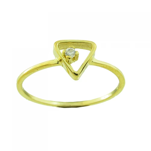 14K Χρυσό Μονόπετρο Δαχτυλίδι με Ζiργκόν DK091GL