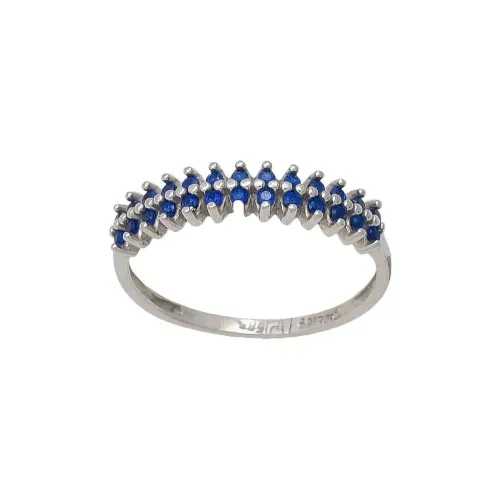 14K Λευκόχρυσό Δαχτυλίδι με Μπλε Ζιργκόν DK186K2