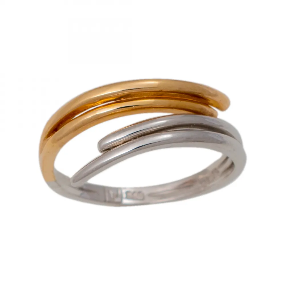 14K Χρυσό Δίχρωμο Δαχτυλίδι DK270CM