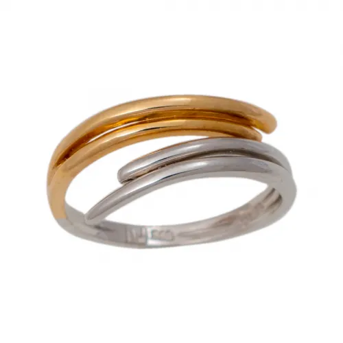 14K Χρυσό Δίχρωμο Δαχτυλίδι DK270CM
