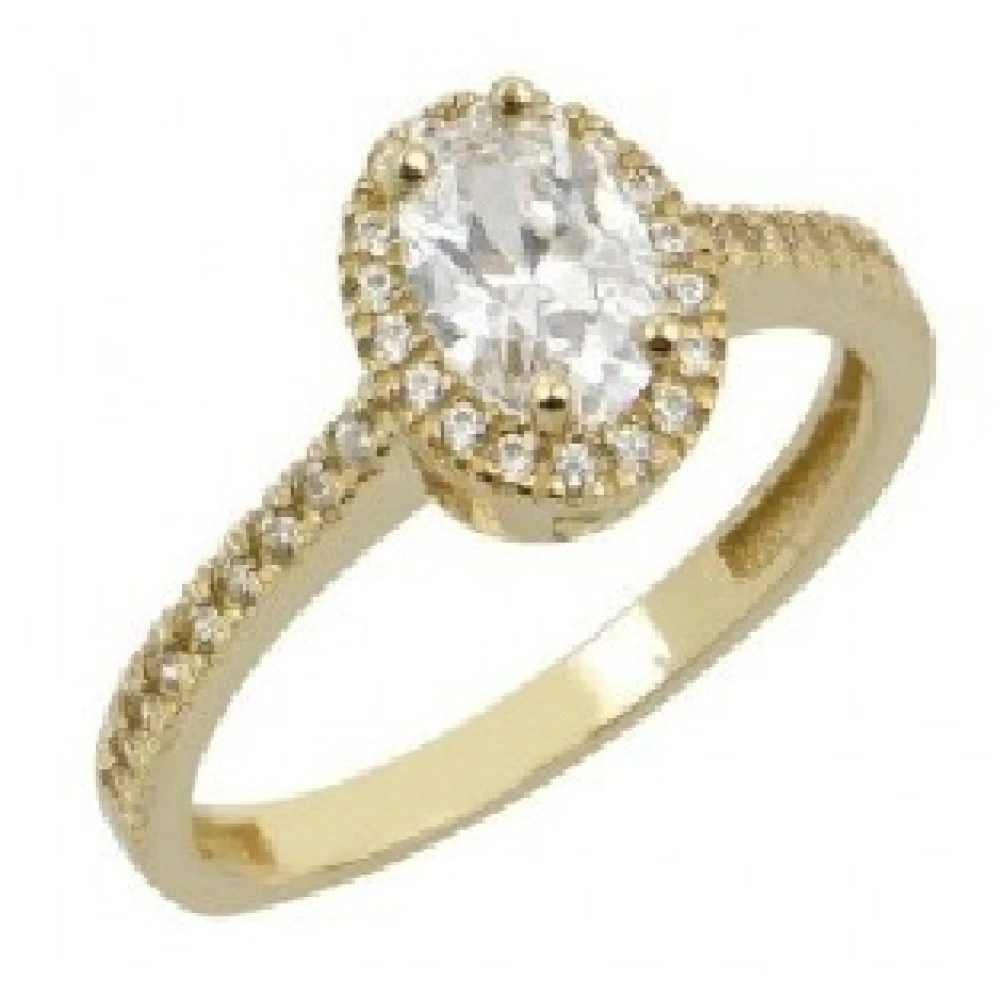 9K Χρυσό Δαχτυλίδι Ροζέτα με Ζιργκόν DK3004