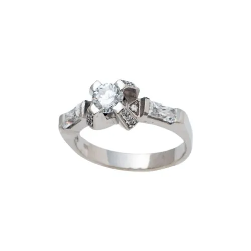 14K Λευκόχρυσο Δαχτυλίδι με Ζιργκόν DK436L