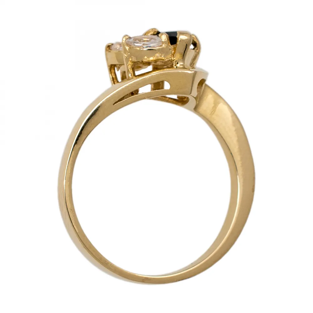 18K Χρυσό Δαχτυλίδι με Ζαφείρι & Ζιργκόν DK500KN