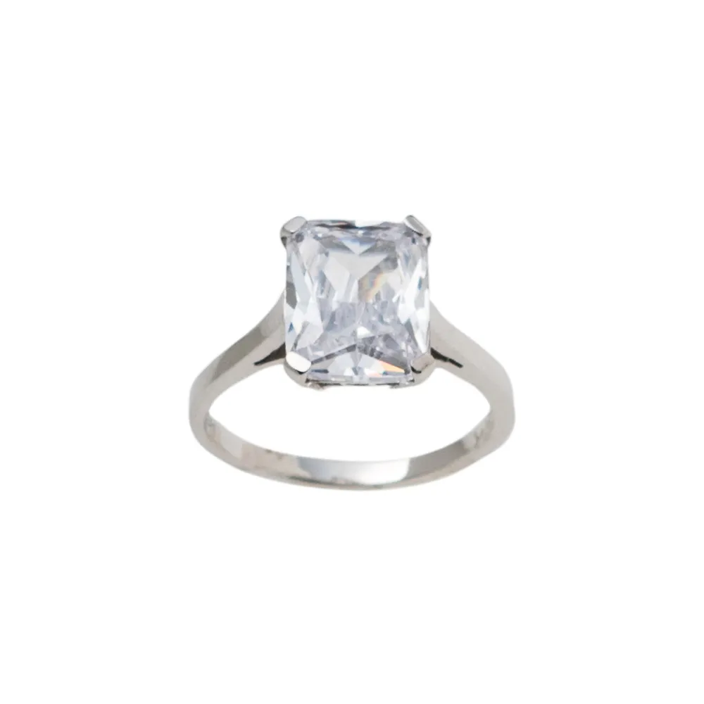 14K Λευκόχρυσο Δαχτυλίδι με Ζιργκόν DK978A1