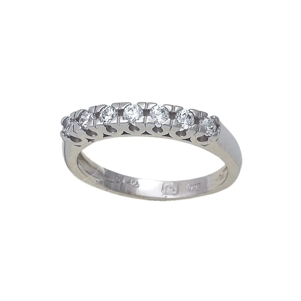 14K Λευκόχρυσο Δαχτυλίδι Μισόβερο με Ζιργκόν DO42335