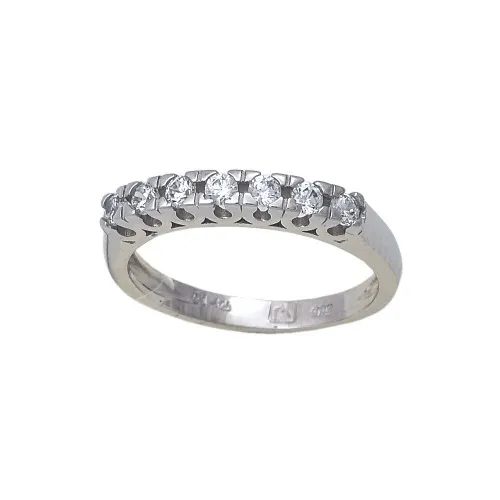 14K Λευκόχρυσο Δαχτυλίδι Μισόβερο με Ζιργκόν DO42335