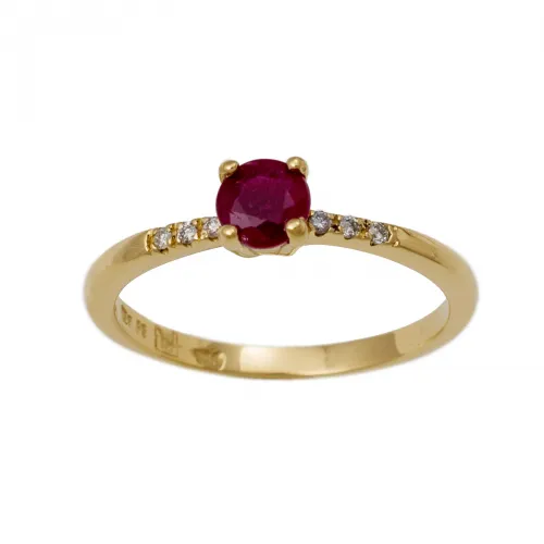 18K Χρυσό Δαχτυλίδι με Ρουμπίνι & Διαμάντια DR00029