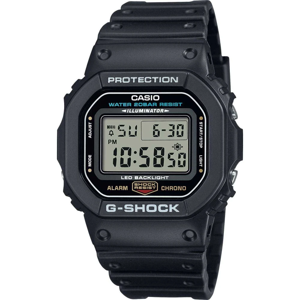 CASIO G-Shock Χρονογράφος με Μαύρο Καουτσούκ Λουράκι DW-5600UE-1ER