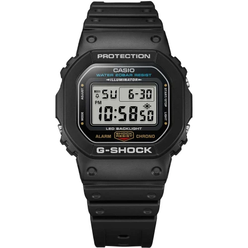 CASIO G-Shock Χρονογράφος με Μαύρο Καουτσούκ Λουράκι DW-5600UE-1ER