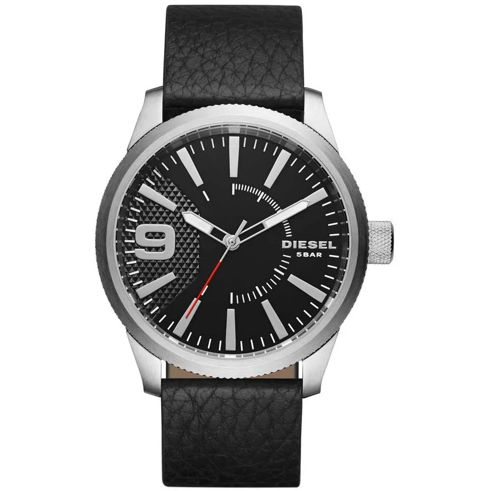 DIESEL Rasp Black Leather Strap DZ1766