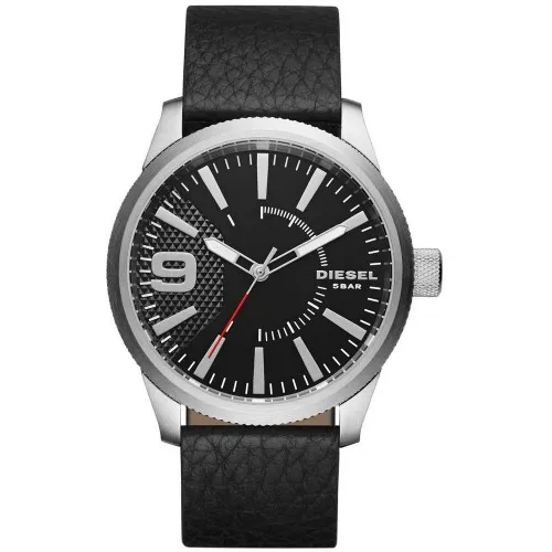 DIESEL Rasp Black Leather Strap DZ1766