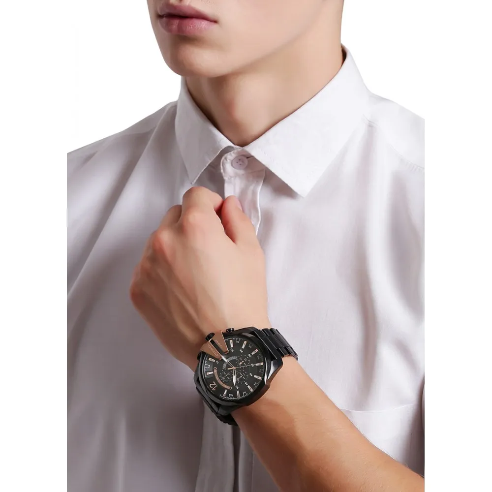 DIESEL Mega Chief Black Stainless Steel Chronograph DZ4309