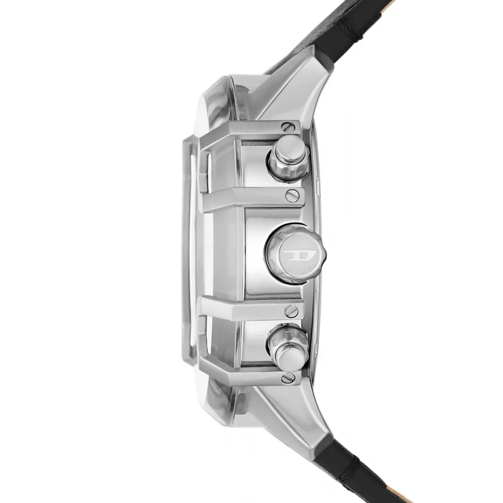 DIESEL Griffed Chronograph Black Leather Strap DZ4603